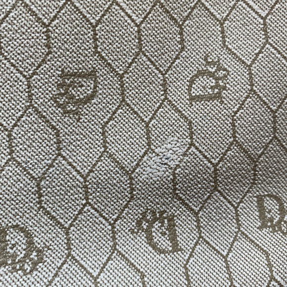 Rare Vintage Authentic Dior foldover honeycomb canvas and leather crossbody bag - Picture 4 of 15
